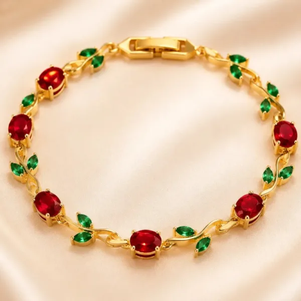 Ruby Floral Bracelet
